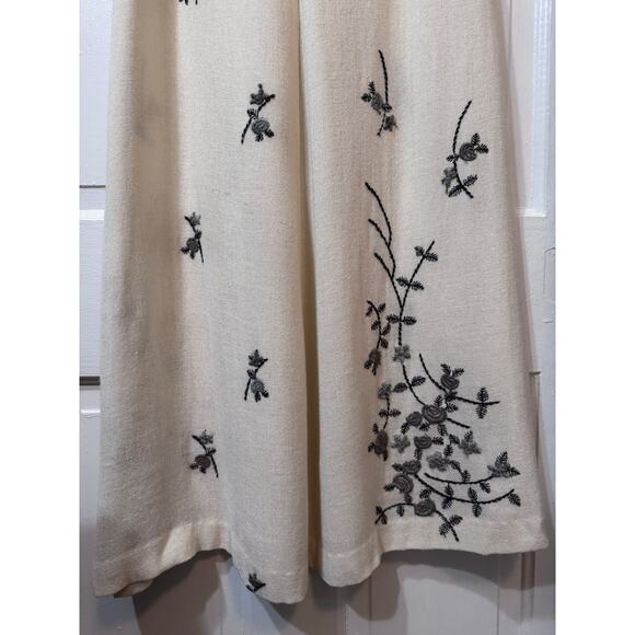 NWT Vintage Marcel Marongiu Ivory Embroidered Floral Maxi Skirt Size 40 - Picture 7 of 16